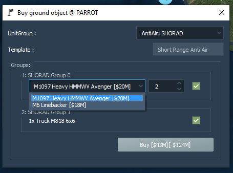 Ground object buy menu